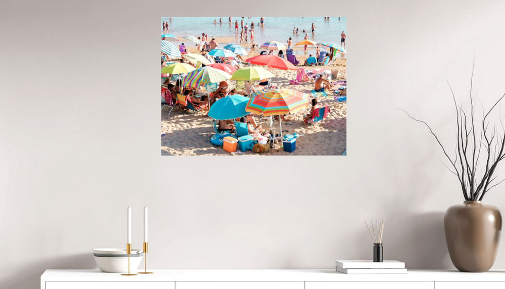 
                  
                    Strandtag, Foto auf Alu Dibond, purespective Kathrin Meister, Wandbild 80 x 60 cm, Raumansicht 
                  
                